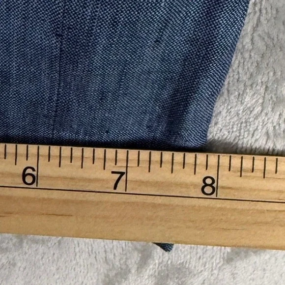 Banana Republic Slim Fit Linen Blend Dress Pants Mens 33x32 Blue Chino Trousers - Picture 6 of 8
